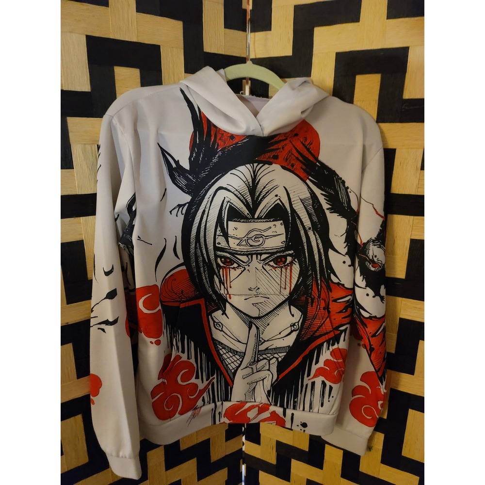 Anime Itachi Uchiha Hoodie Manga Graphic Print Pullover Sweatshirt‎